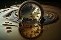 An image of clock submerged in water. Generative AI