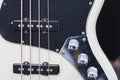Black and white bass guitar Royalty Free Stock Photo