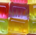 Image of close up of multiple colourful jellies background