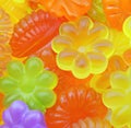 Image of close up of multiple colourful jellies background