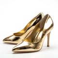 Gold Pumps shoes Royalty Free Stock Photo