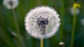 Image Close up shot presents soft focused blue abstract dandelion flower background Royalty Free Stock Photo