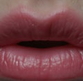 Image of close up of woman\'s pink lips created using generative ai technology Royalty Free Stock Photo