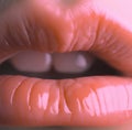 Image of close up of woman\'s pink lips created using generative ai technology Royalty Free Stock Photo