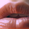 Image of close up of woman\'s pink lips created using generative ai technology Royalty Free Stock Photo