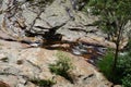 Mountain river waterfall, rocks and clean water Royalty Free Stock Photo