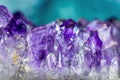 Macro Cluster Amethyst Crystal Gems Royalty Free Stock Photo