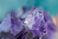 Macro Purple Amethyst Crystal Cluster Gems Royalty Free Stock Photo