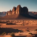 Closeup detail of stony desolate arid desert landscape with mountains made with Generative AI Royalty Free Stock Photo