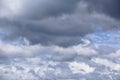 Image of clouds in tropical weather in Peruvian Jungle. Amazon rain forest weather. Royalty Free Stock Photo