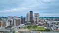 Cloudy blue skies over downtown of city aerial Louisville Kentucky Royalty Free Stock Photo