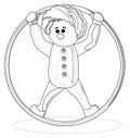 Vector image of a clown with a hoop. EPS 10. Concept. Image on white background Royalty Free Stock Photo