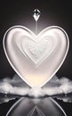 Image of a cold ice heart, created with Generative AI technology Royalty Free Stock Photo