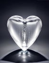 Image of a cold ice heart, created with Generative AI technology Royalty Free Stock Photo