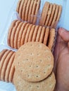 Image of a collection of biscuits, whole grain biscuits isolated on a white background