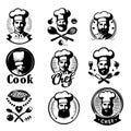 The image is a collection of various chef logos and designs Royalty Free Stock Photo