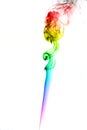 Image colored smoke on white background