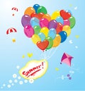 Image with colorful balloons in heart shape Royalty Free Stock Photo