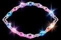an image of a colorful bracelet with diamonds on a black background