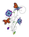 Flowers and Butterflies Royalty Free Stock Photo