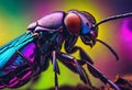 an image of colorful insect on a purple background with light