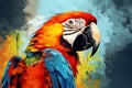 Image of colorful macaw parrot. Birds, Wildlife Animals, Generative AI, Illustration Royalty Free Stock Photo