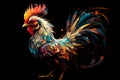 Image of colorful rooster on a clean background. Farm animals