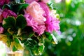 The image of colorful rose flower bouquet with blur background Royalty Free Stock Photo