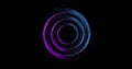 Image of colourful light trails forming circles on black background Royalty Free Stock Photo