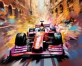 Colourful Monte Carlo Grand Prix Retro Poster.