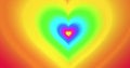 Image of colourful and multiple heart neon shapes Royalty Free Stock Photo
