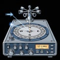 Image combines elements of traditional compasses and modern radio Royalty Free Stock Photo