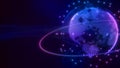 Image communication network world image hologram,network image computer science,system connection scientific,3d illustration,3d