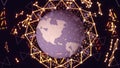 Image communication network world image hologram,network image computer science,system connection scientific,orbital network,3d Royalty Free Stock Photo