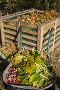 Image of compost bin in the garden Royalty Free Stock Photo