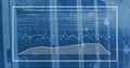 Image of computer language and graph over data server racks Royalty Free Stock Photo