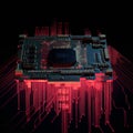 an image of a computer motherboard on a black background Royalty Free Stock Photo