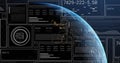 Image of computing data processing over globe Royalty Free Stock Photo