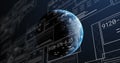 Image of computing data processing over globe Royalty Free Stock Photo