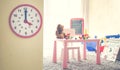 Image Concept Toys to play with time/ Interior of colorful playing room for kids