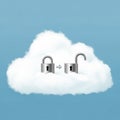 The image conceptually represents cloud security or data access Royalty Free Stock Photo