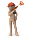 An image of a confident engineer. He has an electric screwdriver.