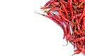 Dry red chilly with white background Royalty Free Stock Photo