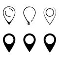 Set of navigation and location icons Royalty Free Stock Photo