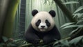 An image that conveys the heartwarming sadness of a cute giant panda bear cub