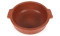 Image of a cooking clay pot on a white background Royalty Free Stock Photo