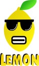 Image of a cool lemon with sunglasses