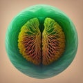 The image could depict a pair of lungs made from flowers and plants