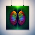 The image could depict a pair of lungs made from flowers and plants