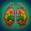 The image could depict a pair of lungs made from flowers and plants